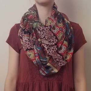 Colored Patterned Infinity Wrap Scarf